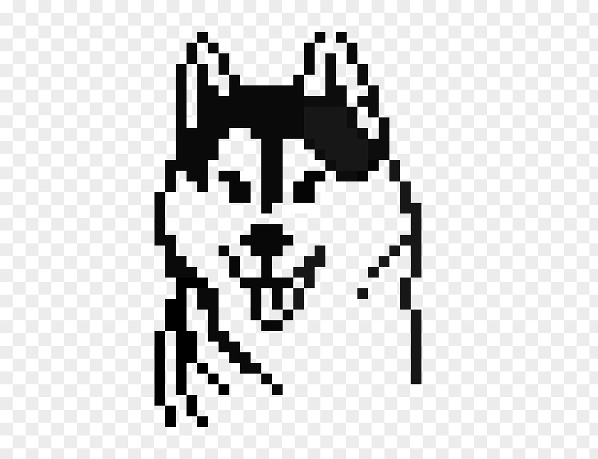 Pixel Art Gray Wolf Siberian Husky Drawing PNG