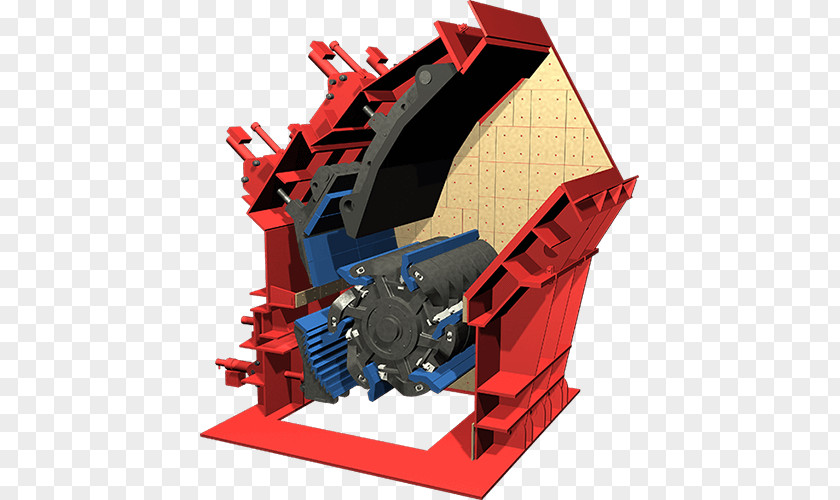 Roller Grind Crusher Machine Quarry Material PNG