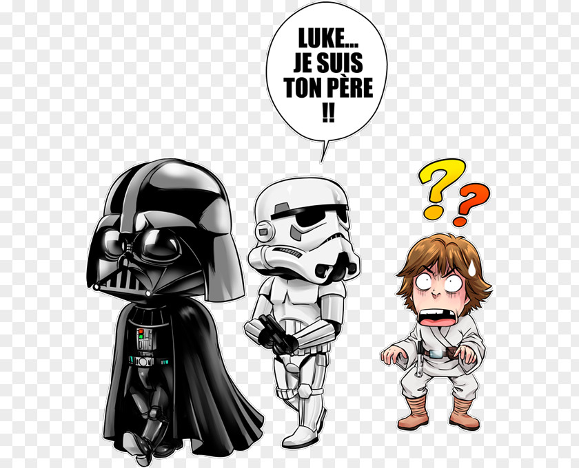 Star Wars Caricatures Luke Skywalker Anakin R2-D2 Stormtrooper T-shirt PNG