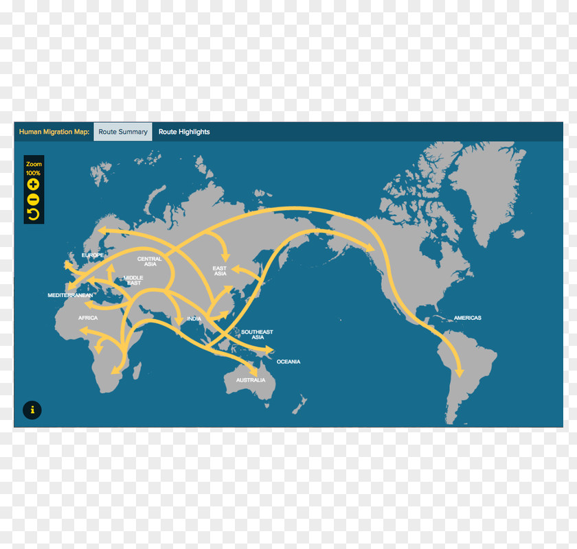 Globe Early Human Migrations Genographic Project Map PNG