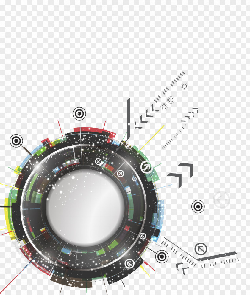 Technology Elements Border Vector Material Circle High Tech Clip Art PNG