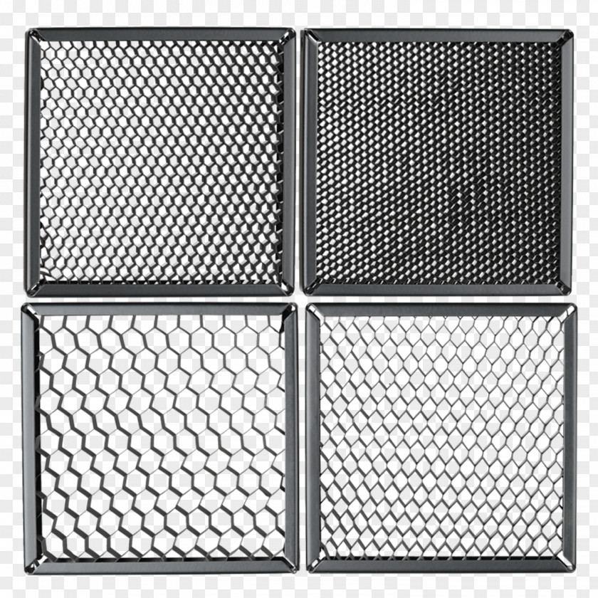 Honeycomb Mesh Textile Chain-link Fencing White Black PNG