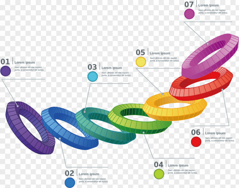 Vector Three-dimensional Ring Chart Infographic 3D Computer Graphics PNG