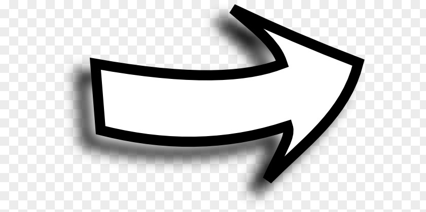 White Arrow Sideways Clip Art PNG