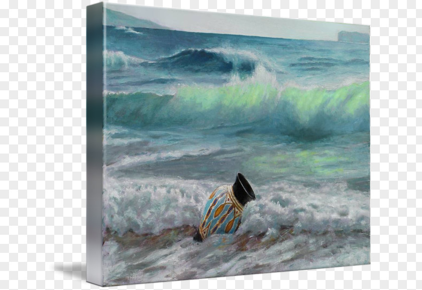 Painting Surfboard Shore Ocean Wind Wave PNG