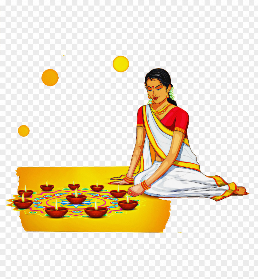 Play Orange Onam Art PNG