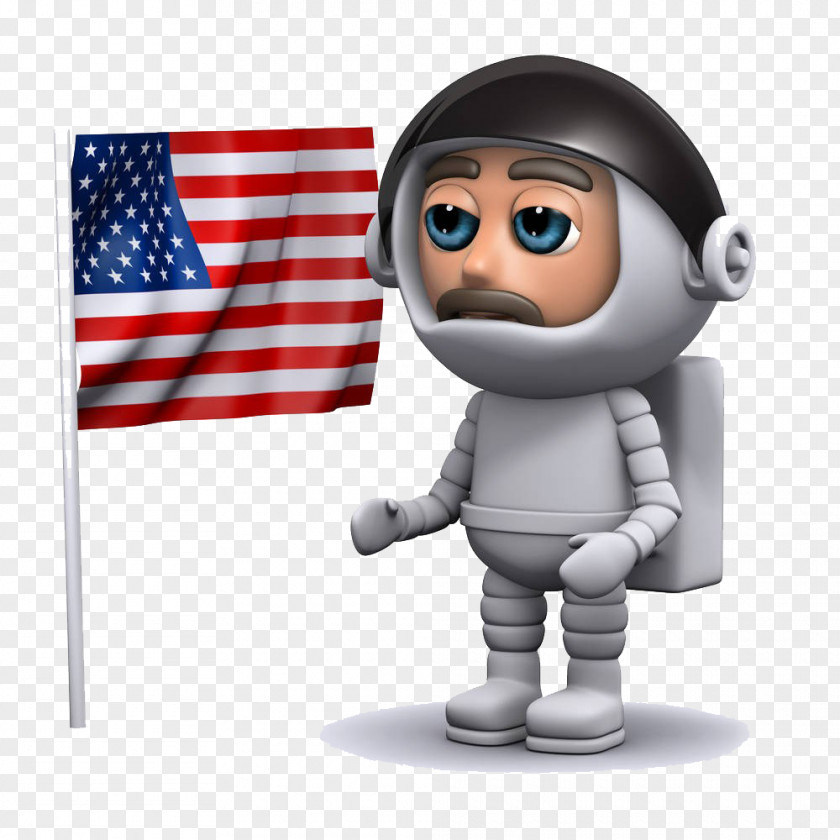 The Astronauts Flag In Space United States Astronaut Illustration PNG