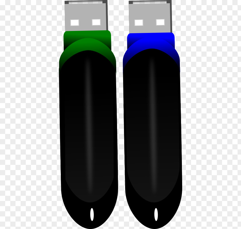 Two USB Flash Drive Memory Computer Data Storage Clip Art PNG