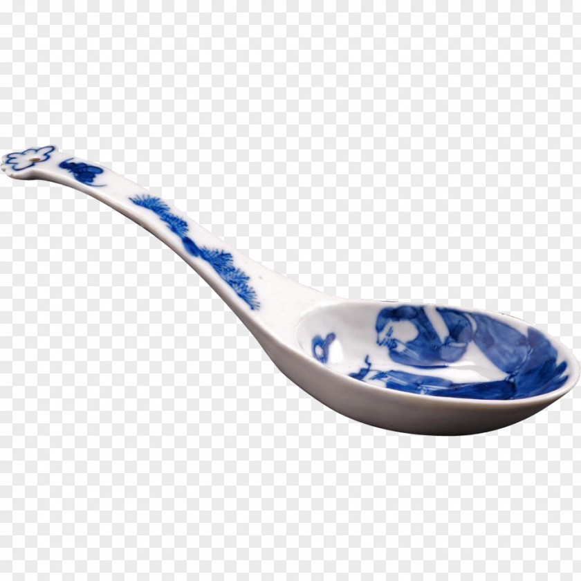 Hand Painted Chinese Spoon Soup Ladle Tableware PNG