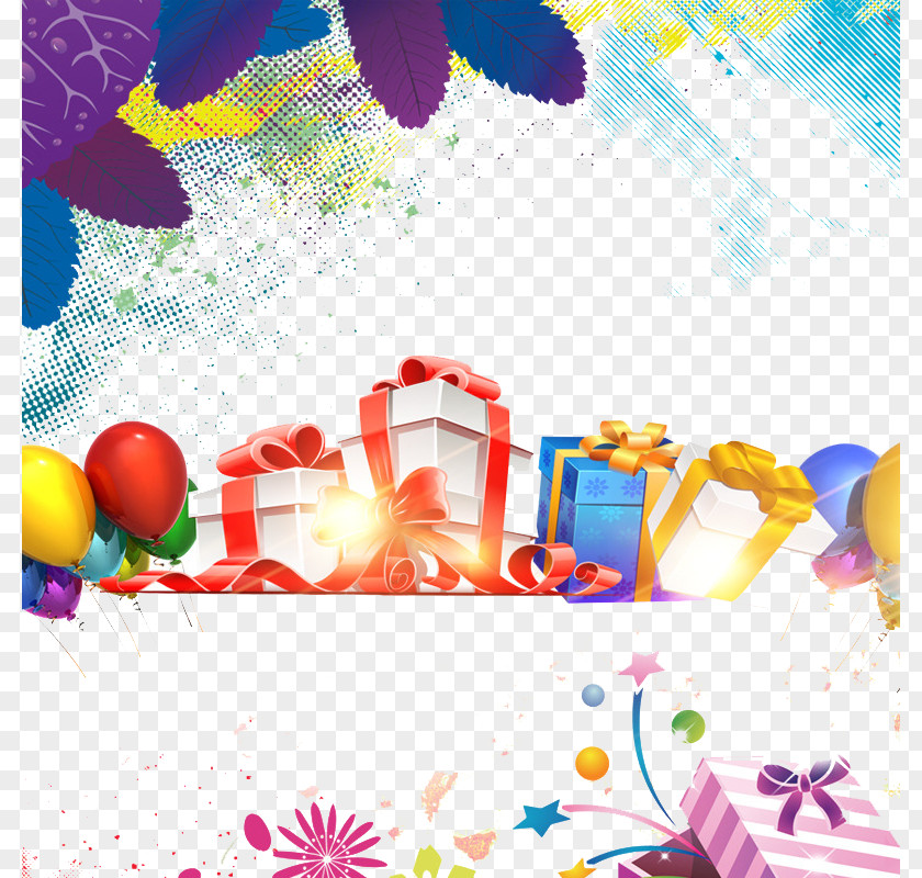 Chinese New Year Gift Box Background Color Balloons Santa Claus Balloon PNG