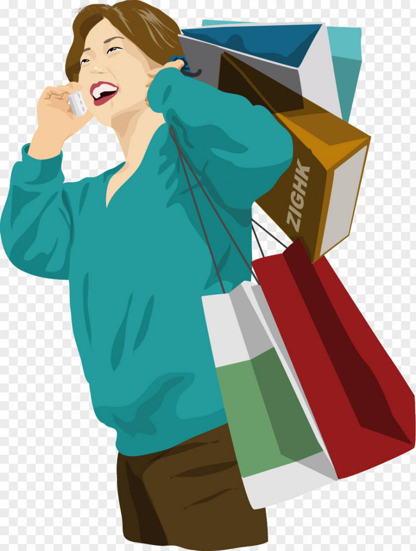Shopping For Women Bag Illustration PNG