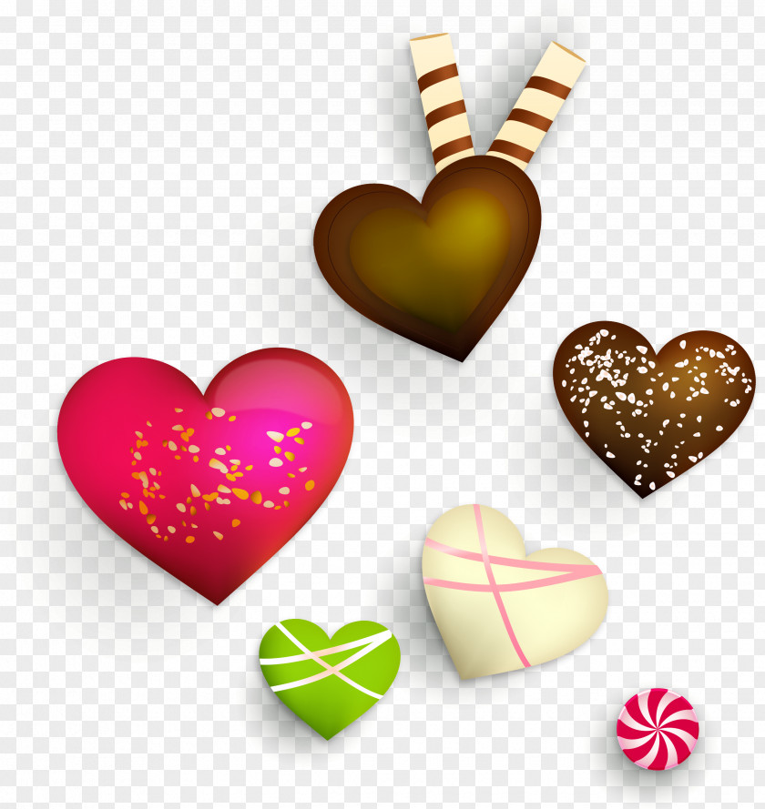 Vector Hand-drawn Heart-shaped Chocolate Heart PNG