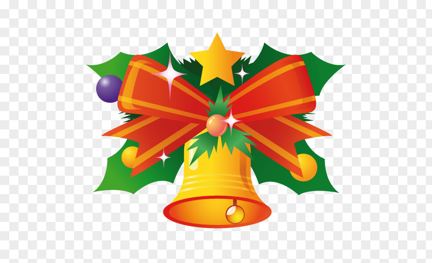 Bell Christmas Ornament Flower Leaf Tree Decoration PNG