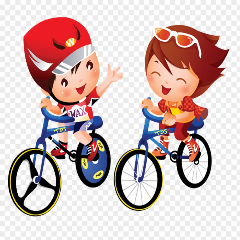 Happy Children Bicycle Cartoon Drawing Clip Art PNG