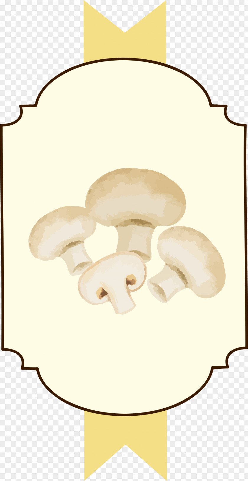 Yellow Mushroom Label Clip Art PNG