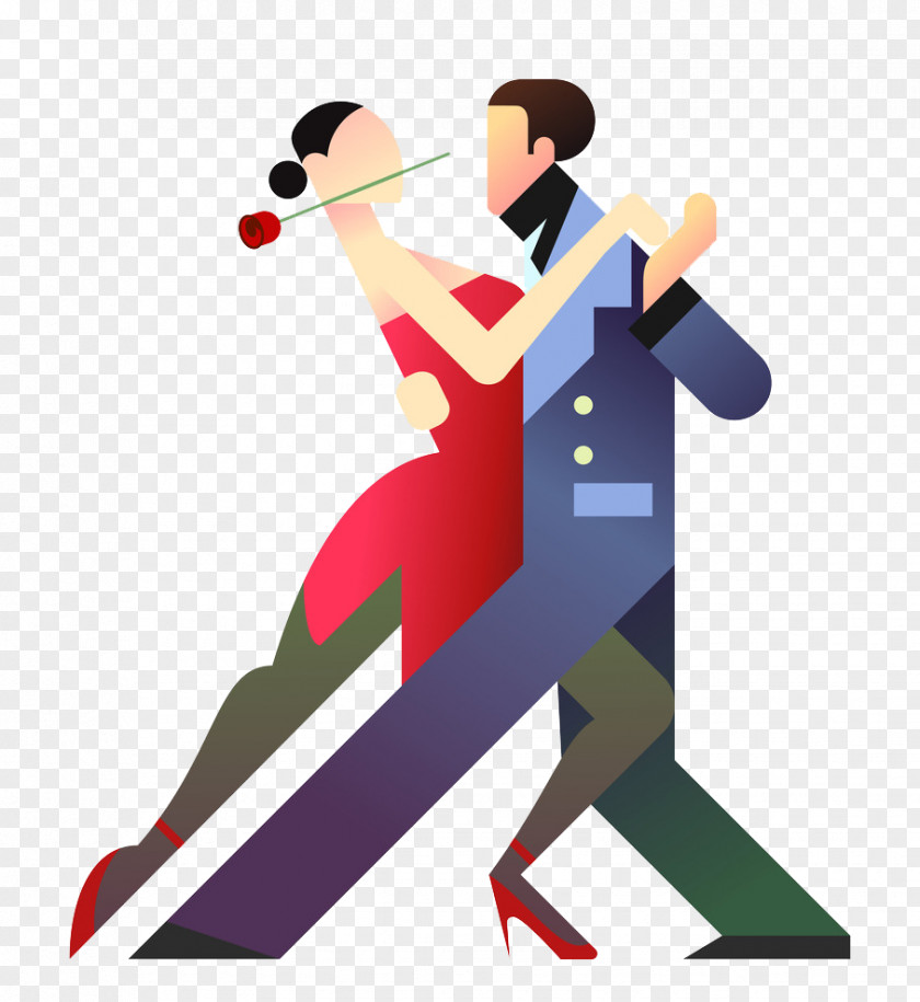Flattened Dancing Men And Women Dance Tango Royalty-free Clip Art PNG
