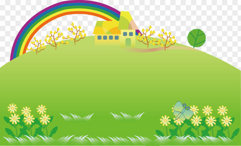 Vector Grass House Creative Rainbow Sunday Photography PNG