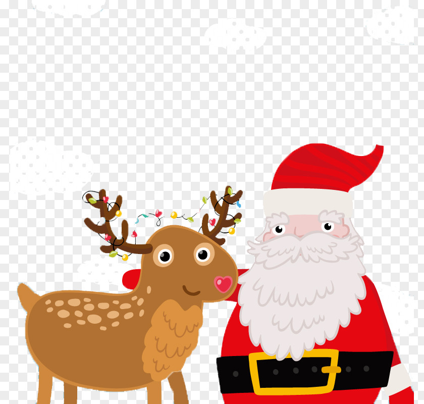 Santa Claus And Rudolph Vector Material Reindeer Christmas PNG