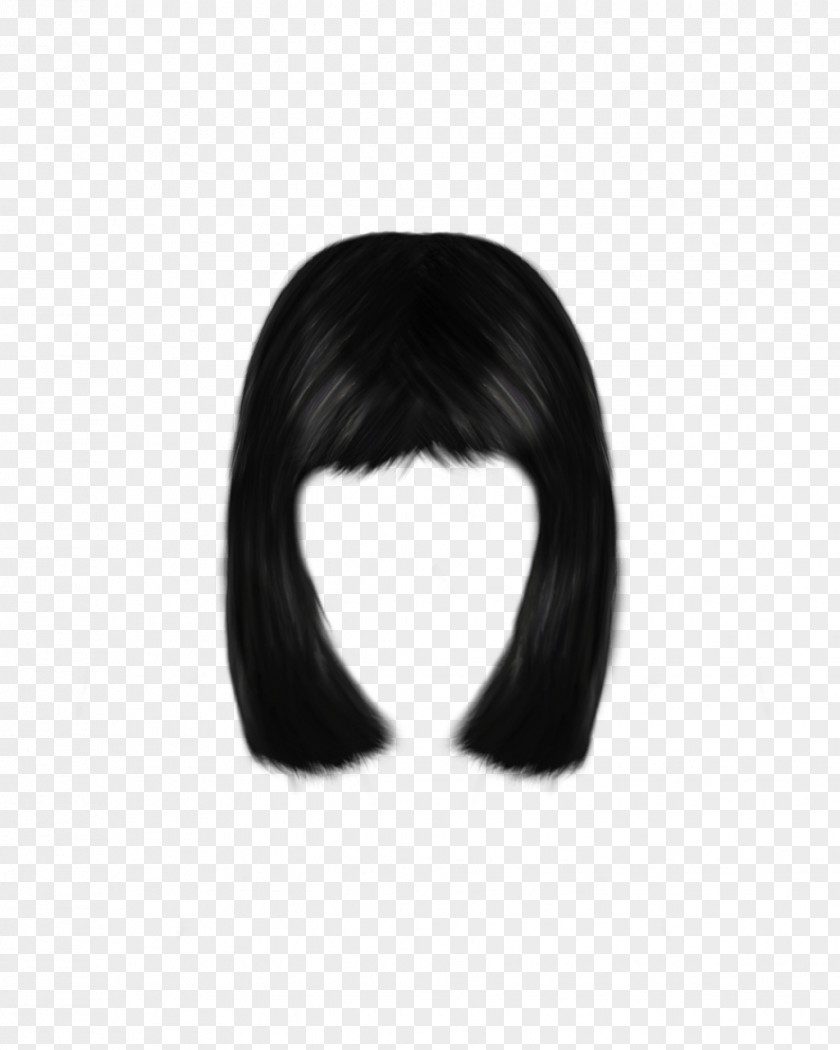 Women Hair Image Black Wig Long PNG