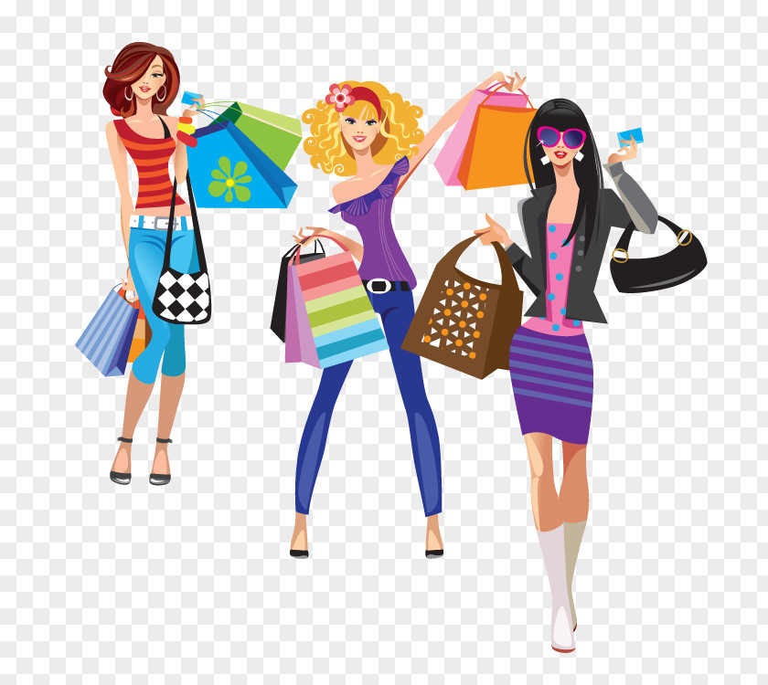 Fashion Beautiful Women Shopping Bag Stock Photography PNG