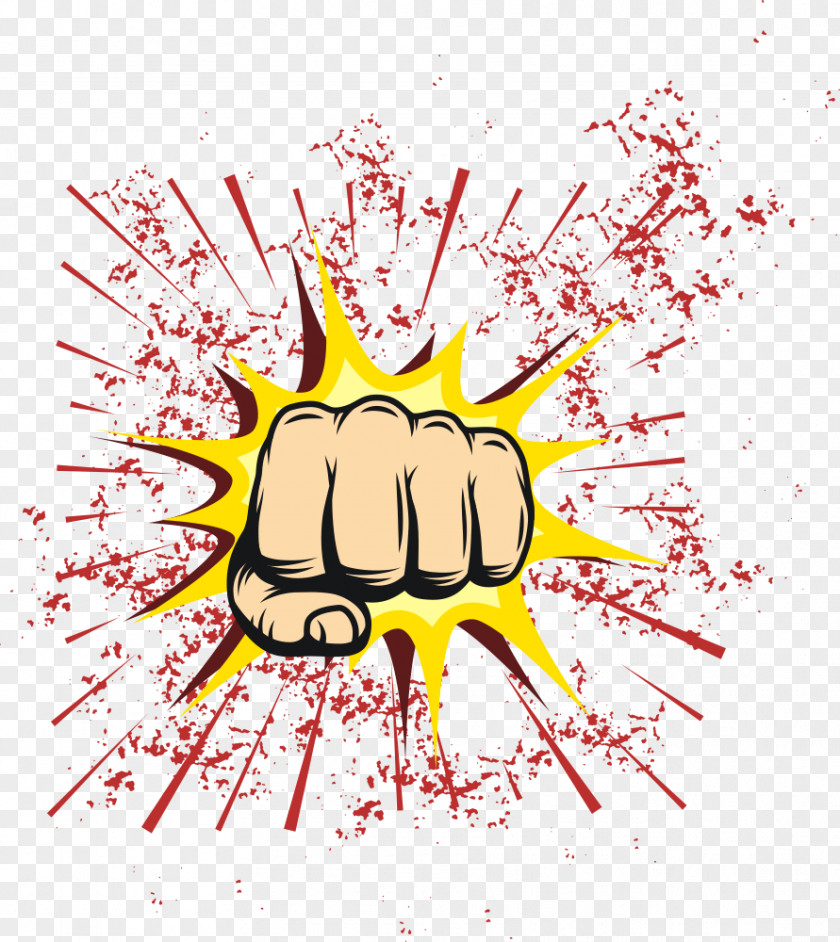 Vector Fists And Explosions Cartoon Explosion Illustration PNG