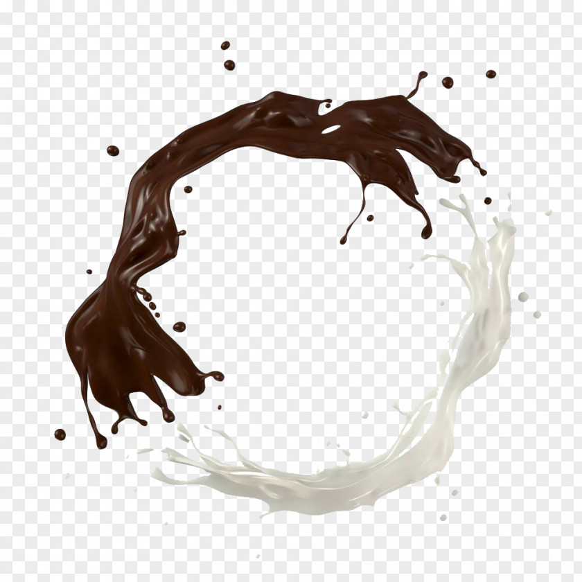 Black And White Milk Ripples Latte Chocolate Hot PNG