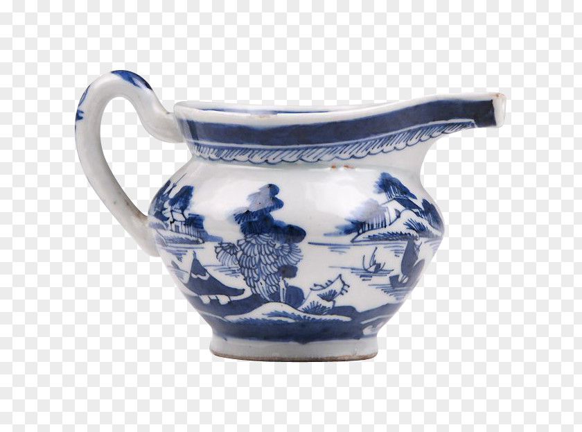 Mug Jug Blue And White Pottery Ceramic Pitcher PNG
