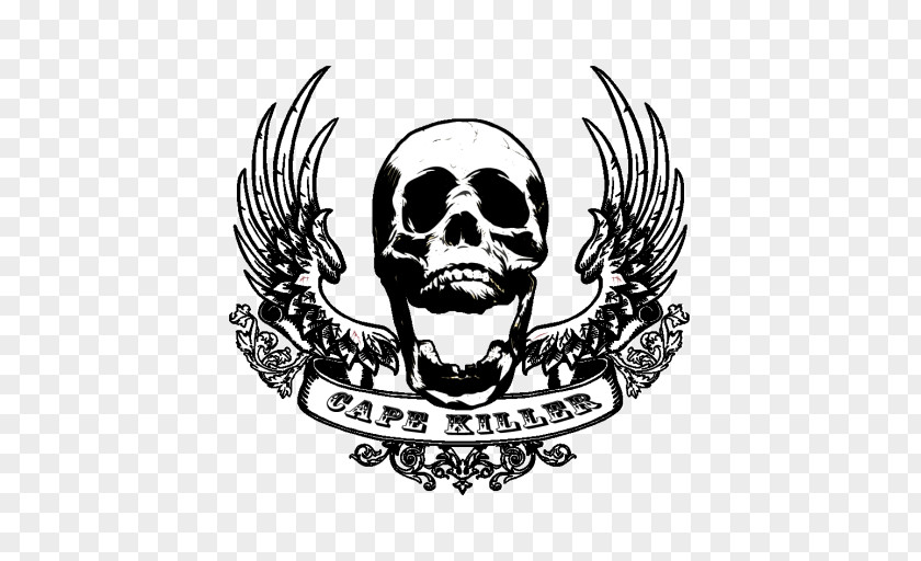 Skull Logo Emblem Sticker Corridos De Miedo PNG