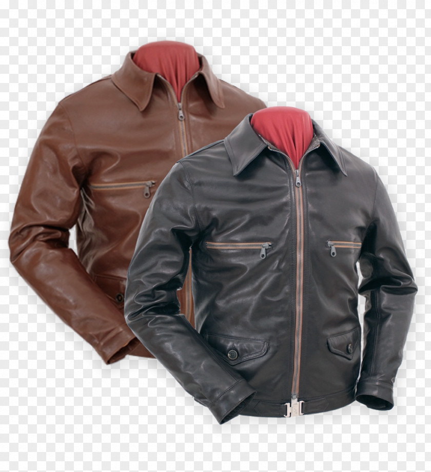 Jacket Leather Flight Black PNG