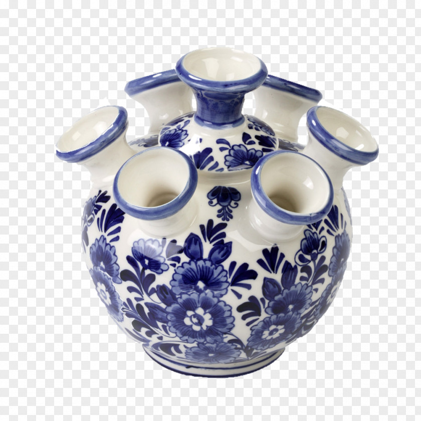 Vase Tulip Delft Ceramic Jug PNG