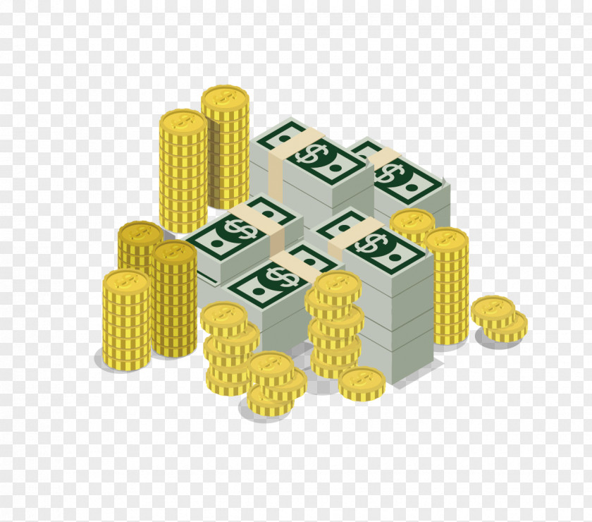 Gold And The Dollar Vector Material United States Banknote Cartoon PNG