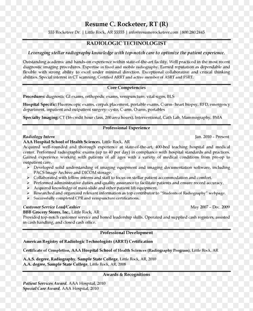 Technology Radiographer Résumé Radiology Cover Letter X-ray PNG