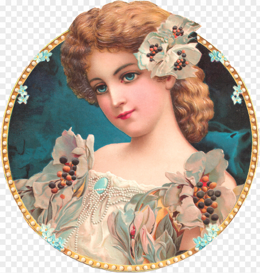 Although Frame Clip Art Image Young Lady In A Boat Illustration Victorian Era PNG