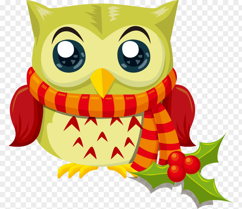 Owl Christmas Material Vector Little Bird Clip Art PNG