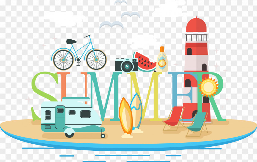 Summer Travel Illustration PNG