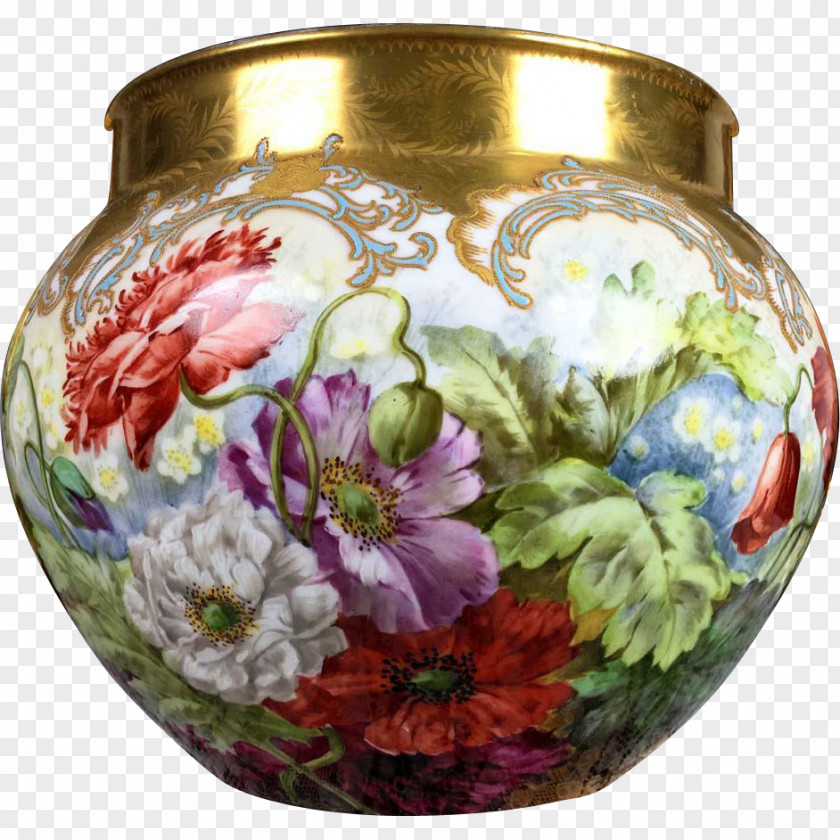Vase Limoges Porcelain Decorative Arts PNG