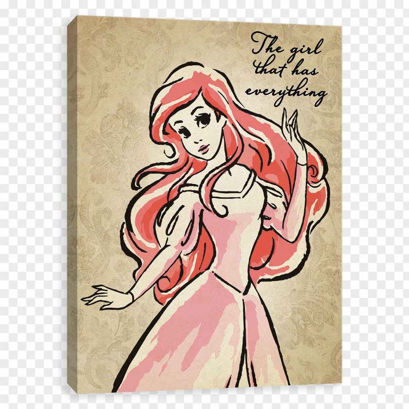 Disney Princess Ariel Rapunzel Canvas Art PNG