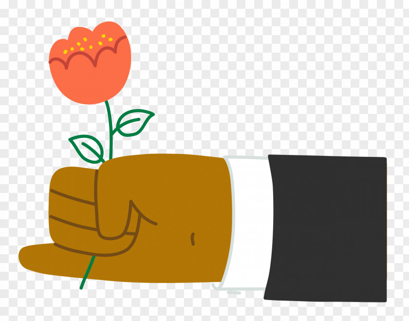 Hand Holding Flower PNG