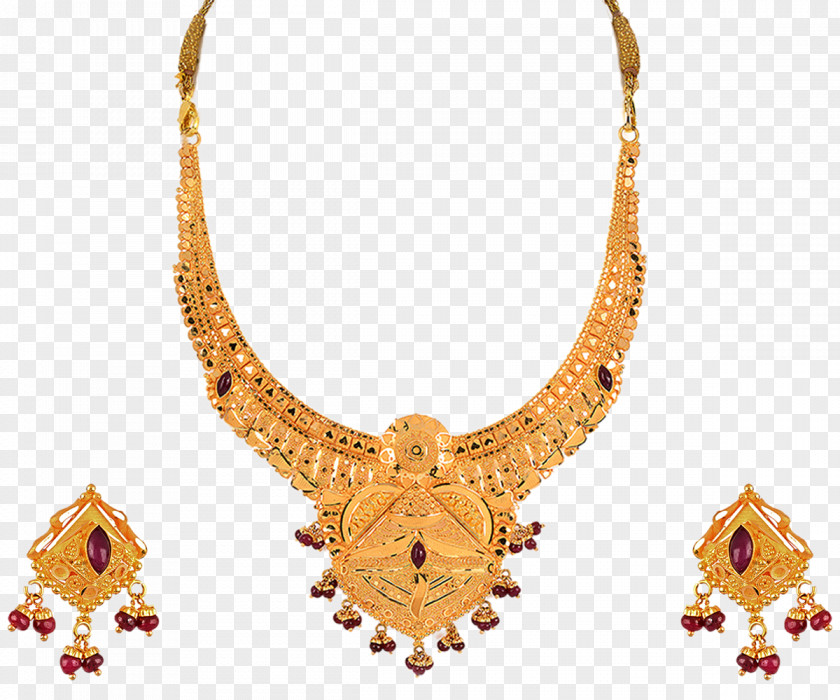 Indian Jewellery Necklace Earring Orra Gold PNG