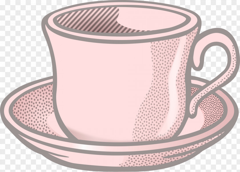 Pink Tea Teacup Saucer Clip Art PNG