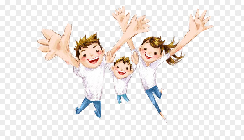 A Family Of Three Happiness Child Illustration PNG