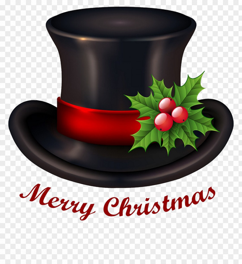 Black Hat Christmas Clip Art PNG