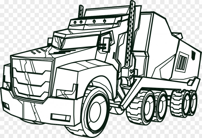 Optimus Prime Truck Bonecrusher Drawing Line Art PNG