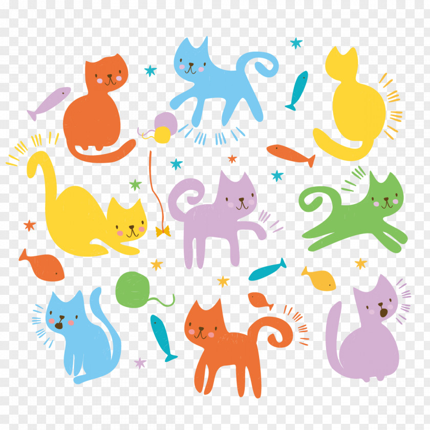 Vector Little Cat Kitten Cuteness Illustration PNG