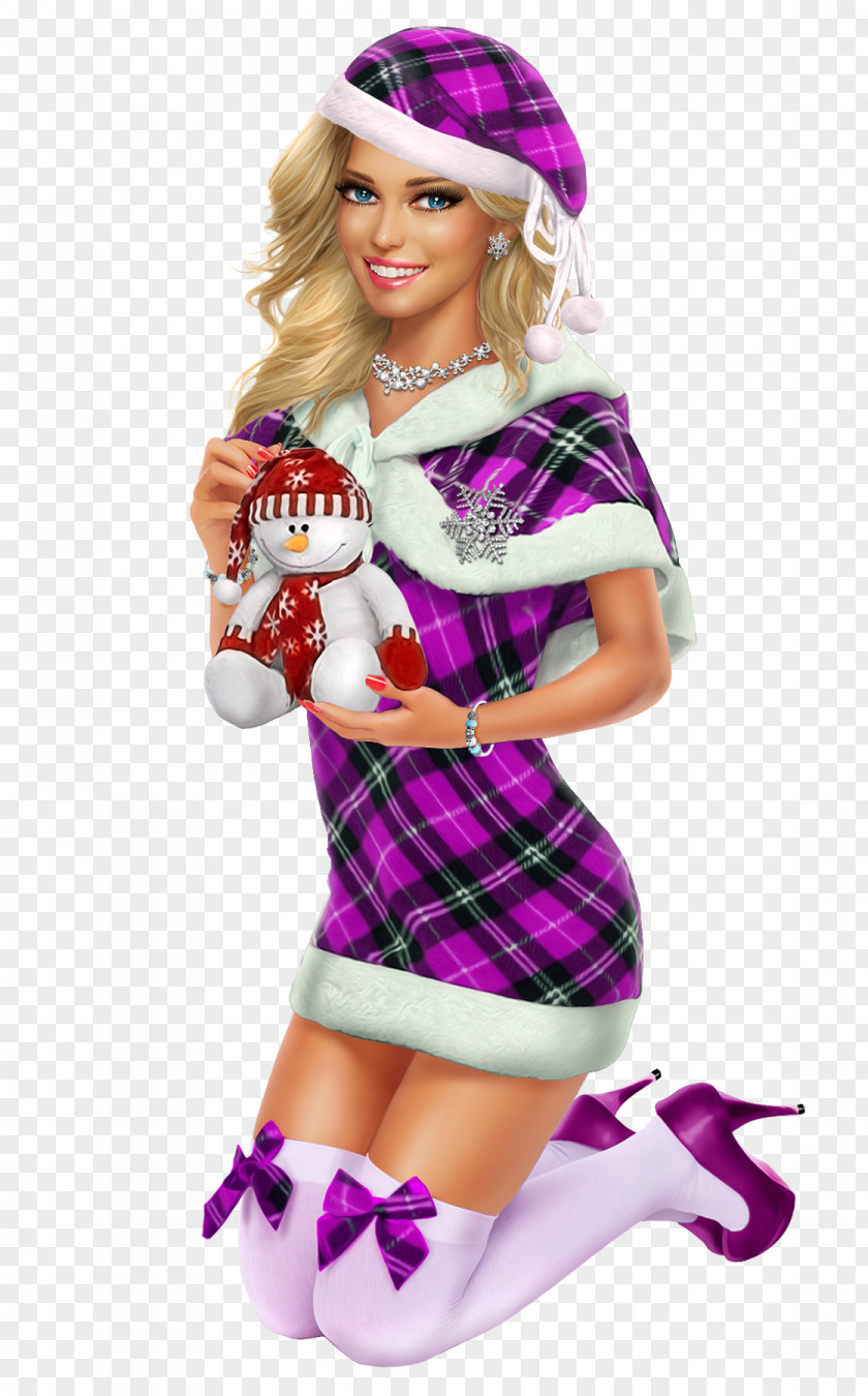 Woman Christmas Day Drawing PNG