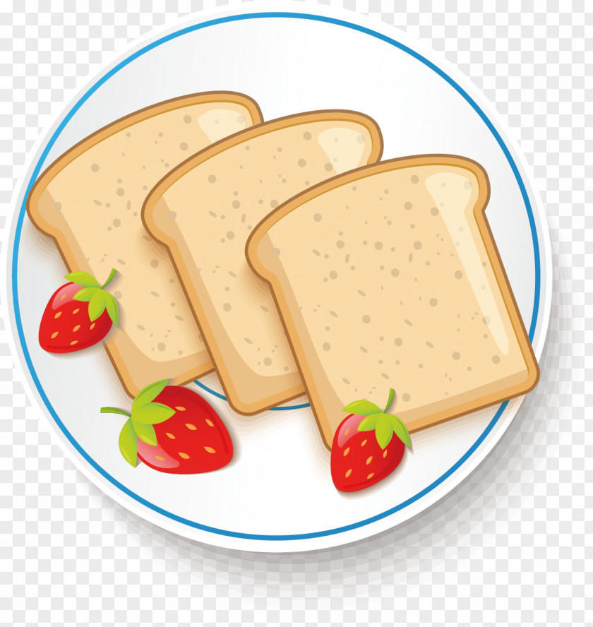 Vector Hand-painted Delicious Toast Drawing PNG