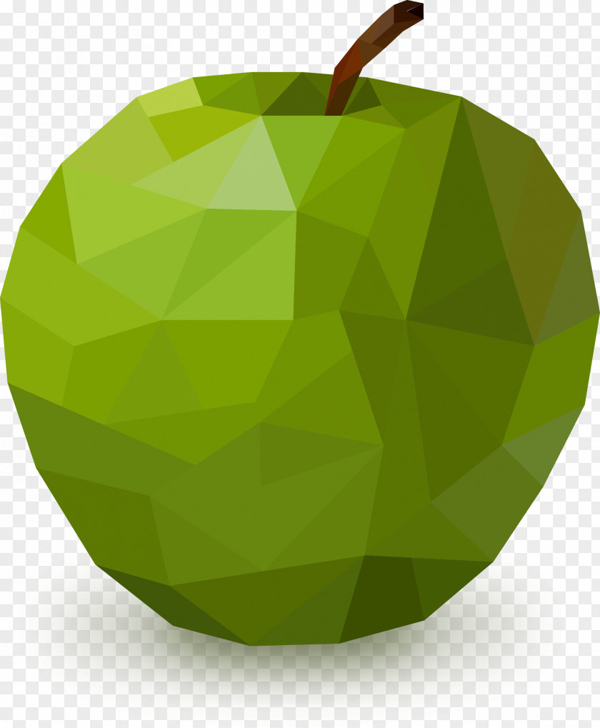 Green Geometric Apple Geometry Shape PNG