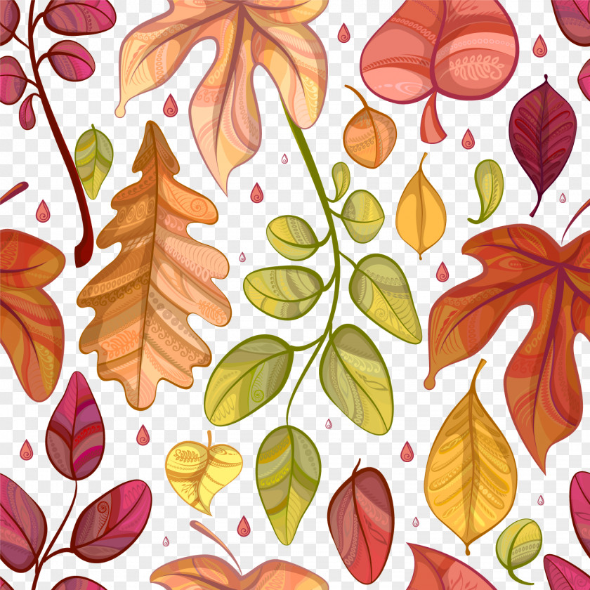 Hand-painted Autumn Decorative Leaves Leaf Illustration PNG