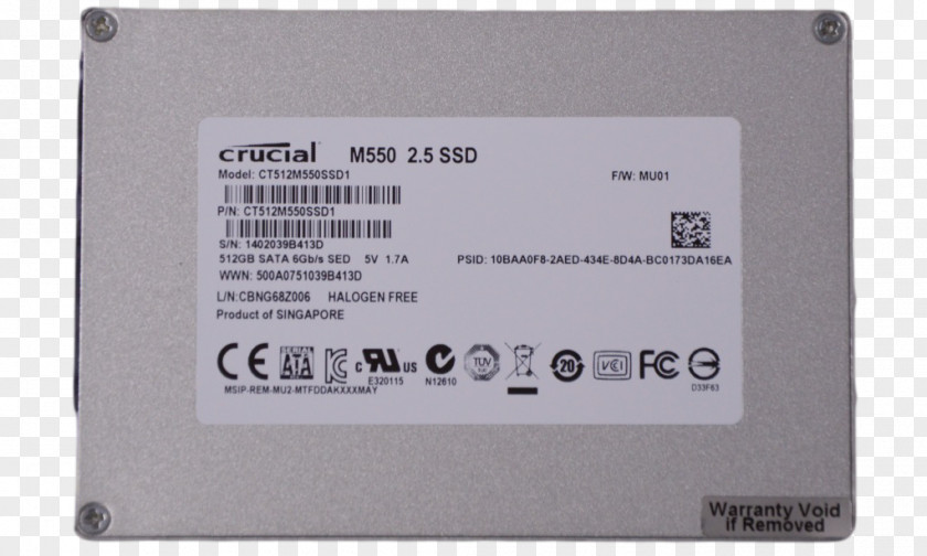 Laptop Solid-state Drive Hard Drives Data Storage Crucial M550 SATA SSD PNG