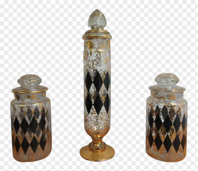 Ceramic Three-piece Vase Glass Jar Art Deco PNG